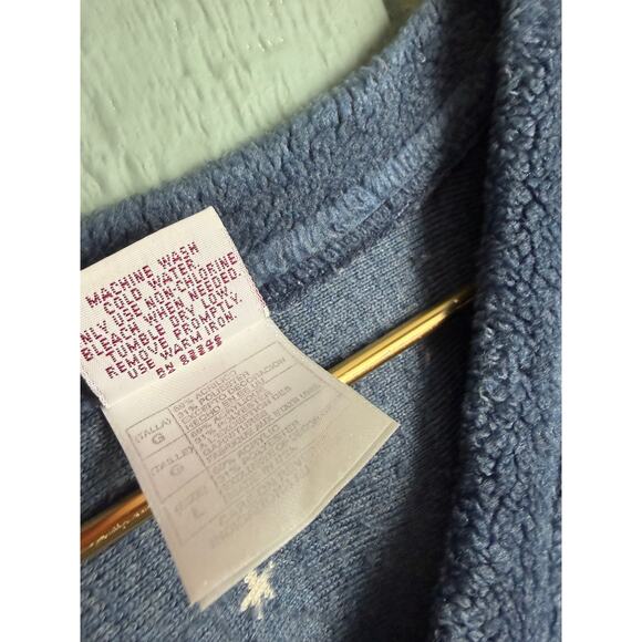 Vintage PBJ Sport Fleece Christmas Sweater Night Sky Scene Cozy V-Neck USA – M/L - Picture 4 of 6